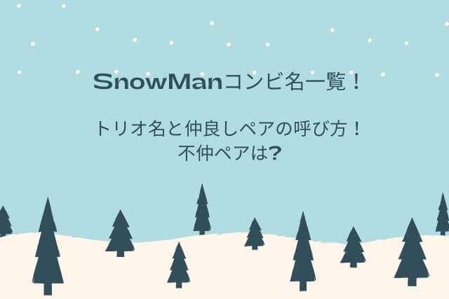 Snow Manコンビ名の画像